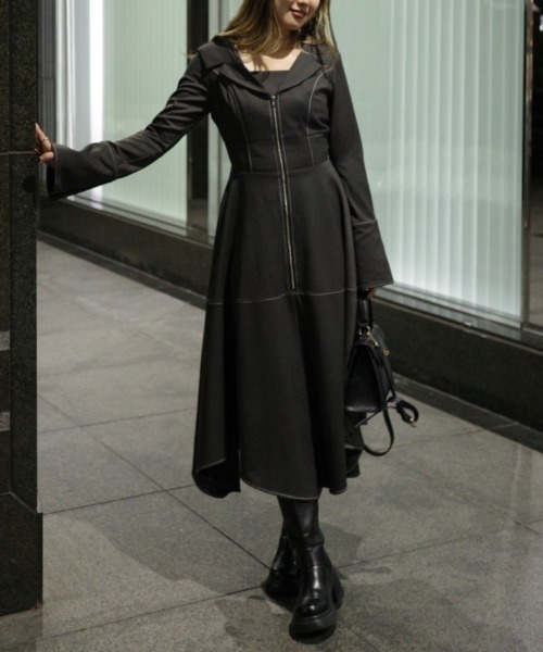 セーラーディティールフレアワンピース 秋服 冬服（ワンピース