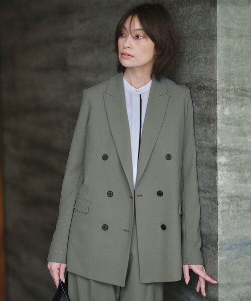 セール】ウール2WAYストレッチ ダブルブレストジャケット（テーラード