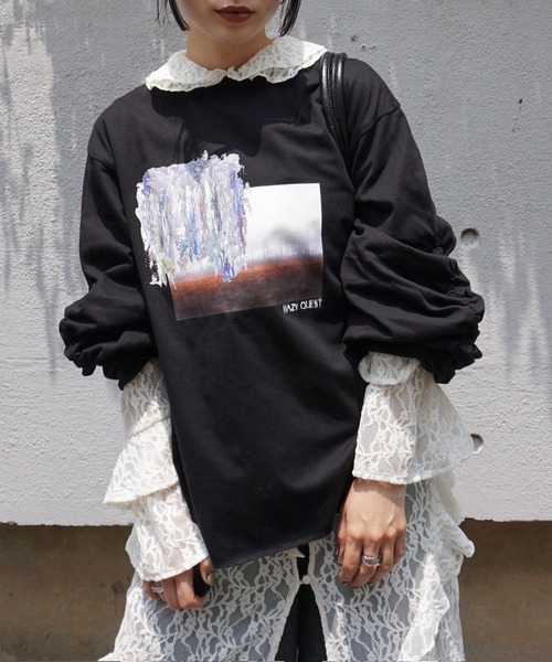 UND OIL PAINTING GATHER TOP（Tシャツ/カットソー）｜Ameri（アメリ