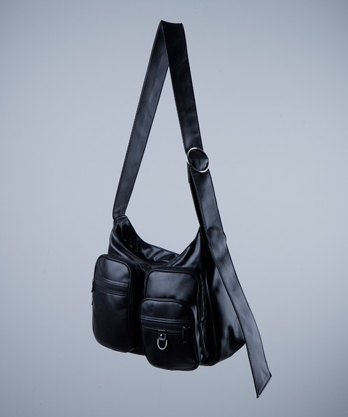 ビッグマルチポケットヴィンテージデザインショルダーバッグ/Big multi