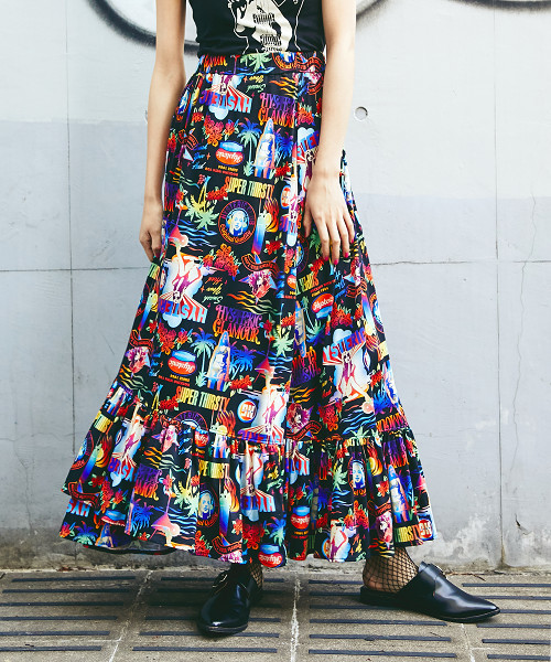 x-moonbow-x ヒステリックグラマー プリーツロングスカート HYSTERIC