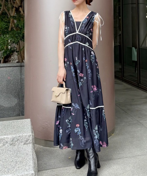 セール】【00サイズあり】フラワードロストディティールワンピース