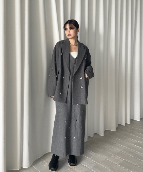 UND UND ELSA BIJOU WOOL DRESS Sサイズ ELSA BIJOU WOOL DRESS