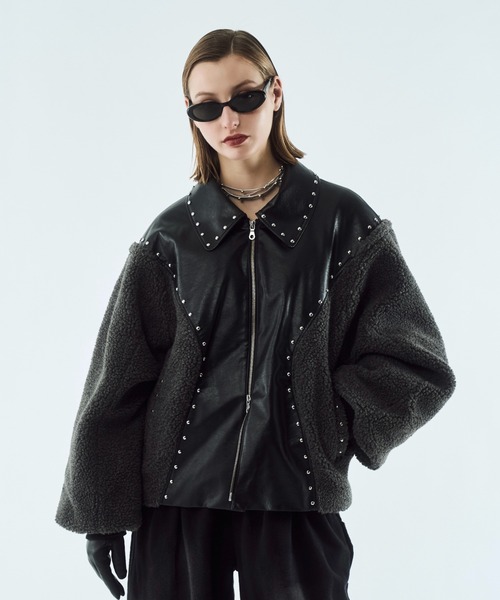 Boa studs blouson / ボアスタッズブルゾン（その他アウター）｜seyto