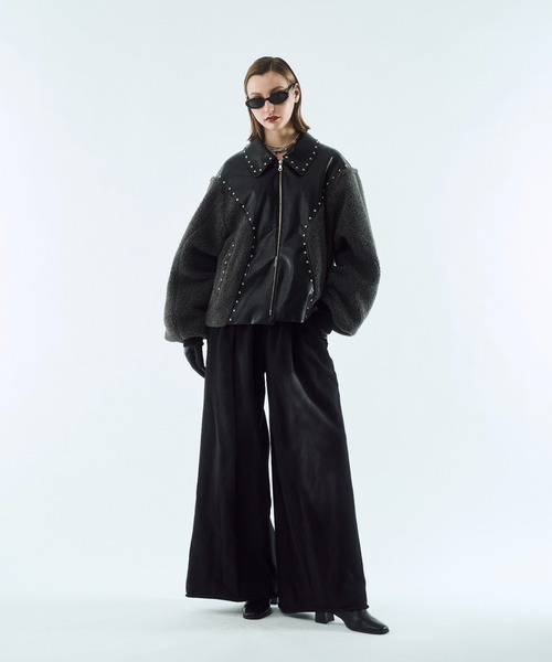 seyto（セイト）の「Boa studs blouson / ボアスタッズブルゾン