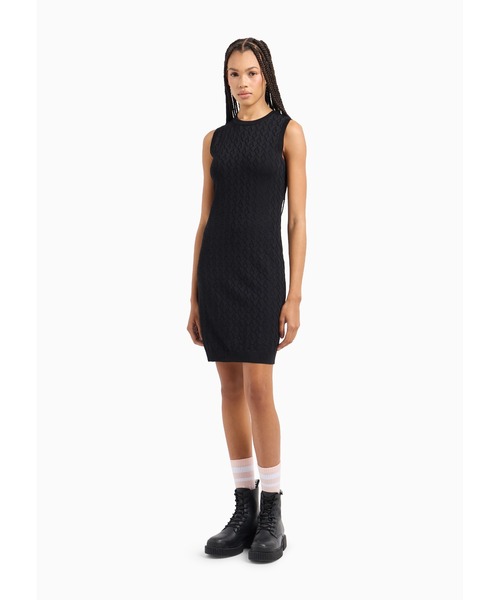 A|X アルマーニ エクスチェンジ】オールオーバーロゴ ニットワンピース