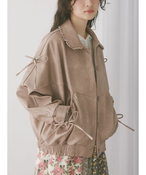 セール】ギャザーリボンジャケット（ブルゾン）｜merry jenny（メリー