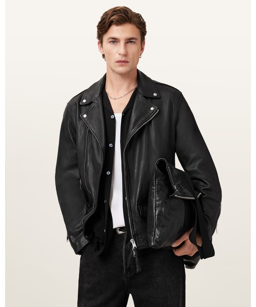 MILO ASYMMETRIC ZIP LEATHER BIKER JACKET | MILO アシンメトリー