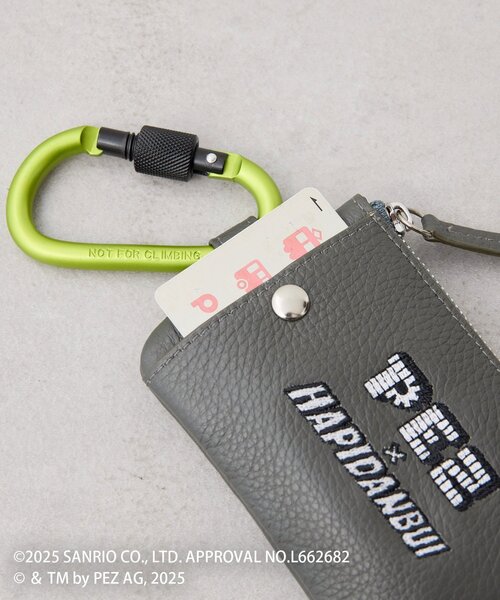はぴだんぶい×PEZ(ペッツ) ×ear】本革/カラビナ付きパス＆キーケース