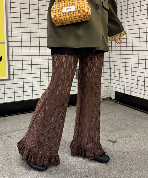 セール】レースフレアレイヤードフリルパンツ（その他パンツ