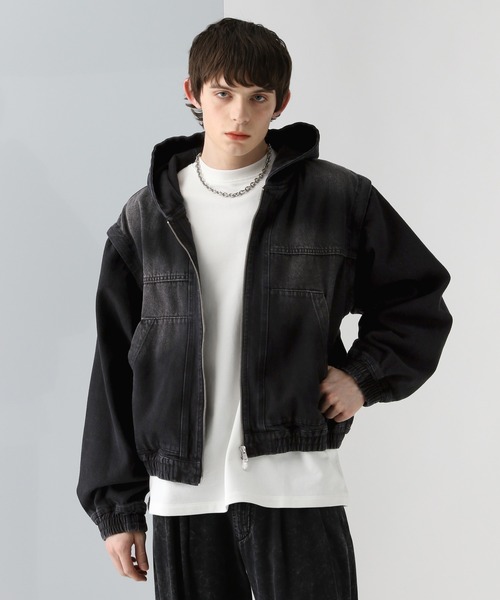 HARE（ハレ）の「【SET UP対応】2WAYデニムフードブルゾン(HARE