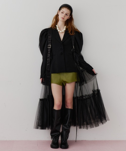 シースルーボリュームチュールデザインジレ（ベスト）｜J1U by LA