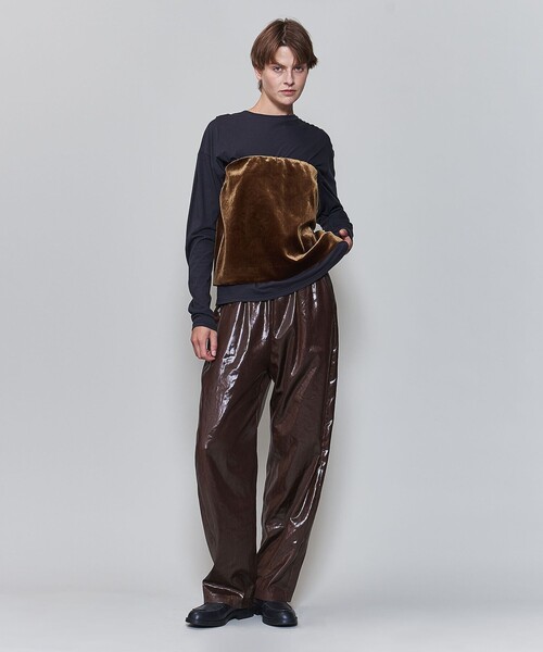 6（ロク）の「＜6(ROKU)＞ポリエステル サテン パンツ（その他パンツ