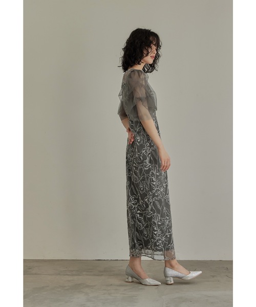 セール】フラフィースリーブペンシルドレス 結婚式 パーティードレス