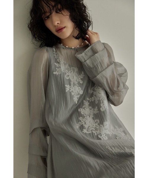 niana（ニアナ）の「シアーAラインワンピース 結婚式 パーティードレス