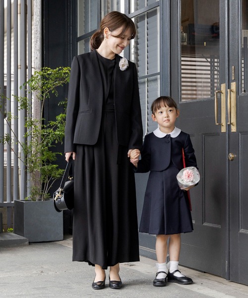 セール】【卒入学式にも使える】【喪服】ノーカラーロングジャケット