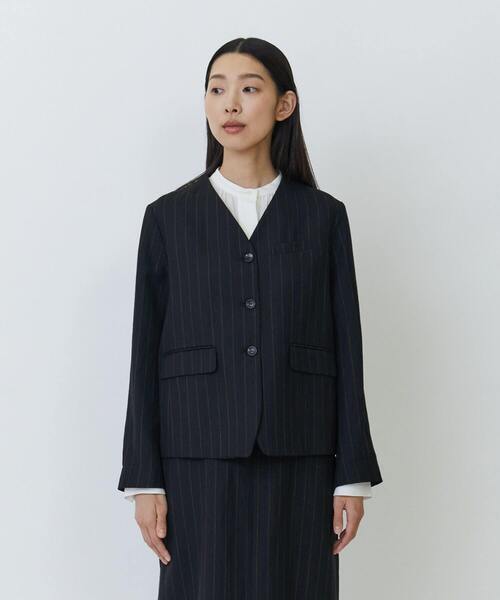 LOISIR（ロワズィール）の「ウールリネンヘリンボーンストライプノー