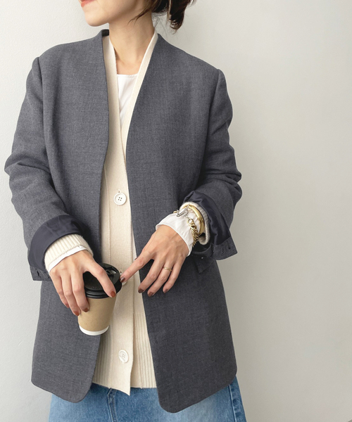 plage（プラージュ）の「【R'IAM】ノーカラー コートジャケット（ノー