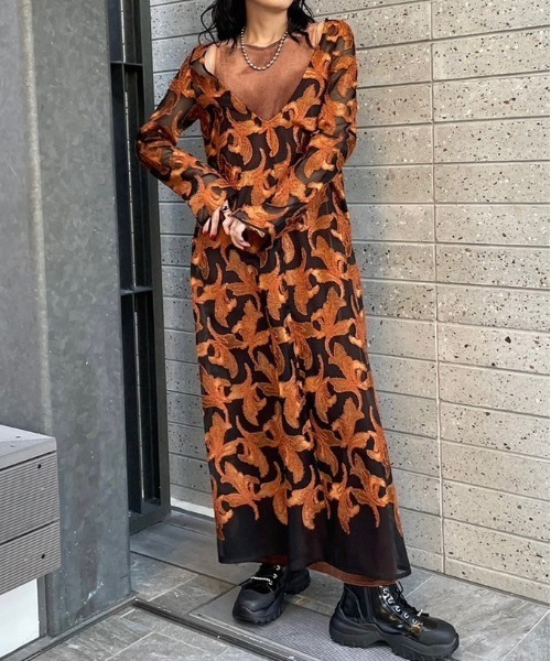 Ameri（アメリ）の「2WAY CHINTZ FINISH A LINE DRESS（ドレス）」 - WEAR