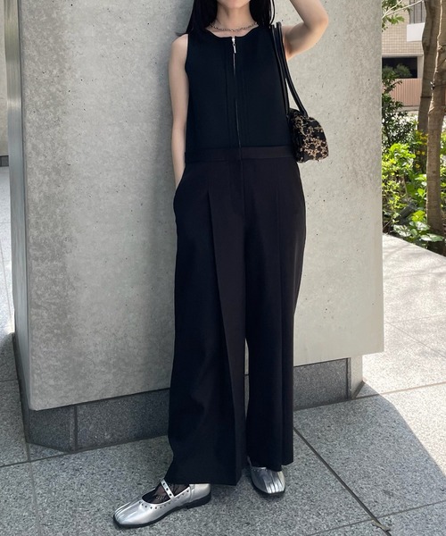 セール】KNIT DOCKING LOOSE ROMPERS（つなぎ/オールインワン）｜Ameri