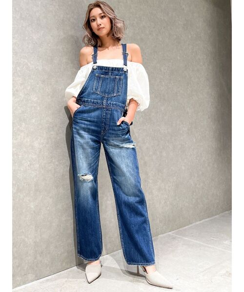 GYDA（ジェイダ）の「ダメージルーズデニムサロペット（サロペット