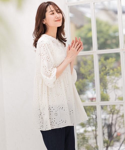GLOBAL WORK（グローバルワーク）の「カットワークレースチュニック6分