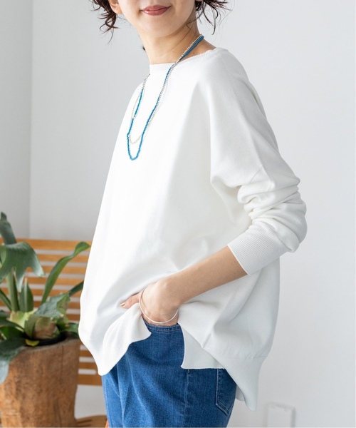 IENA（イエナ）の「コットンストレッチ NEO ワイド長袖プルオーバー