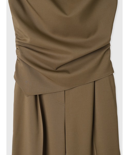 セール】アシメドレープオールインワン（つなぎ/オールインワン