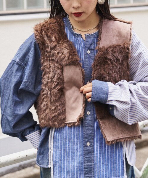 セール】etsintaリメイクファーベスト（ベスト）｜etsinta（エシンタ