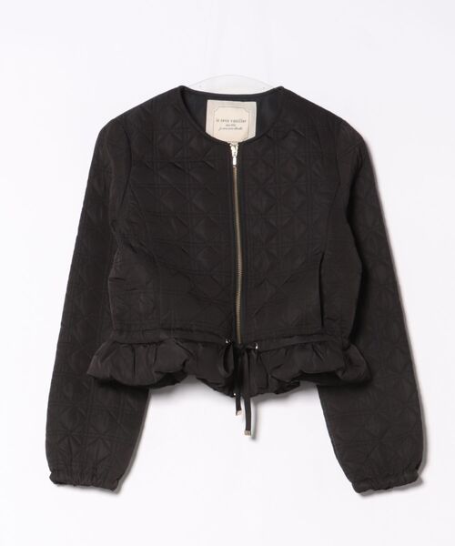 2WAY ショート丈 キルティング ノーカラー中綿 ジャケット le reve