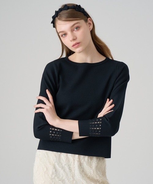 ANAYI（アナイ）の「紡毛片畦ボトルネックパフスリーブ プルオーバー