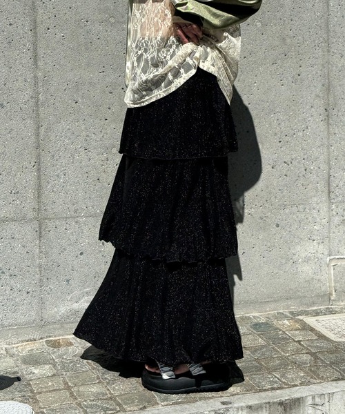 ラメカットティアードスカート（スカート）｜CIAOPANIC（チャオ