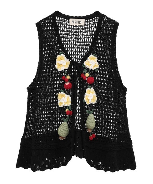 PINK HOUSE（ピンクハウス）の「フルーツモチーフニットベスト（ベスト