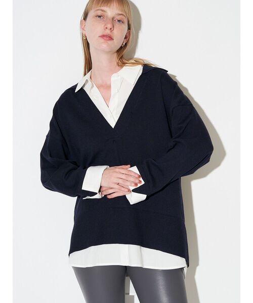 ELENDEEK（エレンディーク）の「シャツドッキングスキッパーニット