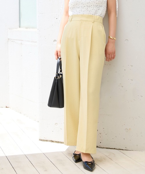 美easy】ワンタックワイドスラックスパンツ/洗える（スラックス）｜VIS