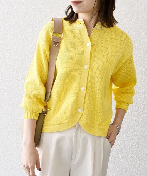 セール】SHIPS any:〈手洗い可能〉リリヤーン ライン クルーネック