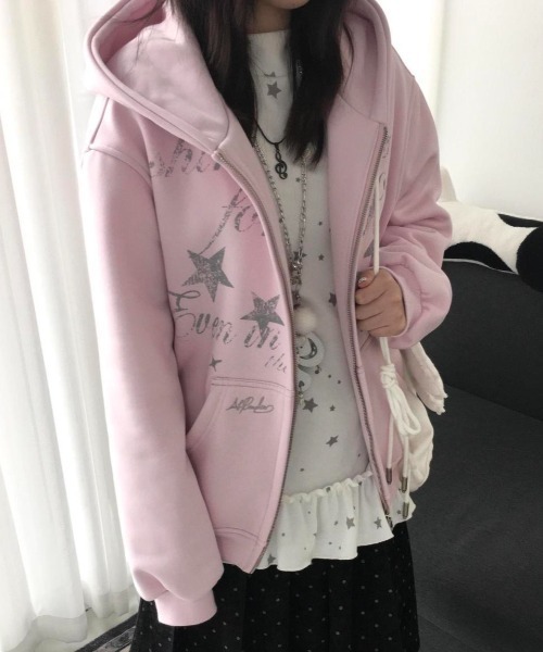 希少！Abbey Dawn 星柄スカル パーカー M Y2K 希少！Abbey Dawn 星柄