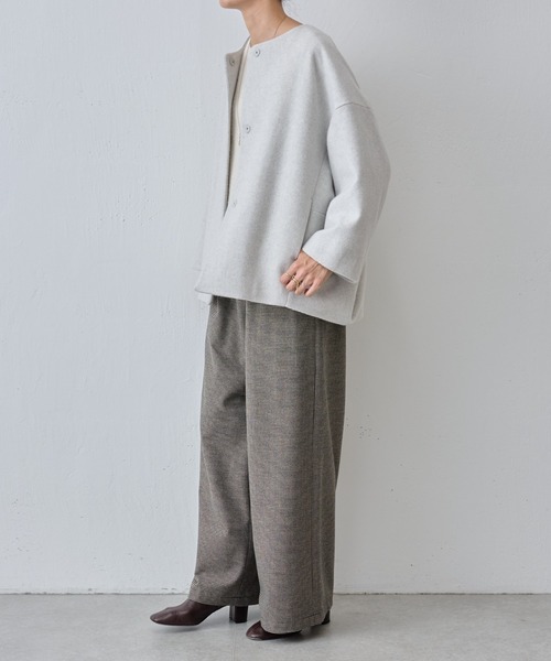 BEARDSLEY（ビアズリー）の「ウエストリブ起毛チェックパンツ（その他