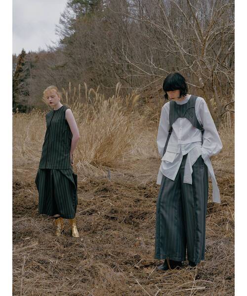 UN3D.（アンスリード）の「MULTI PINSTRIPE LONG VEST / マルチピン