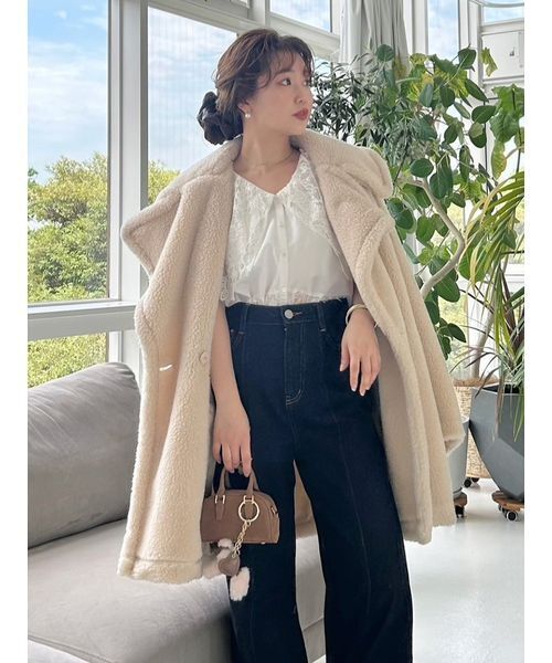 セール】ECOPELボアミドルコート（ムートンコート）｜FRAY I.D（フレイ