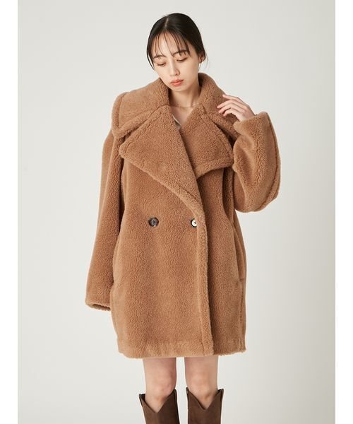 セール】ECOPELボアミドルコート（ムートンコート）｜FRAY I.D（フレイ