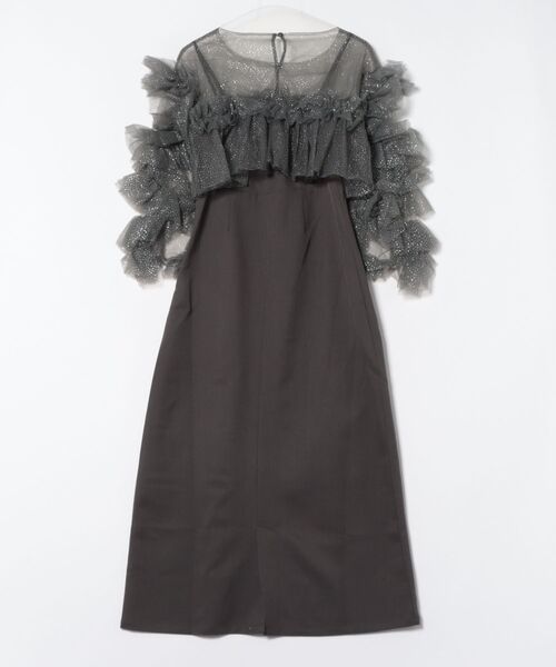 フリルラメチュールオケージョンワンピース（ワンピース）｜mellowneon