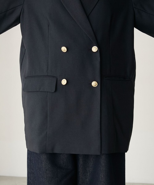 金ボタン ダブルブレスト ブレザー/テーラードジャケット（テーラード