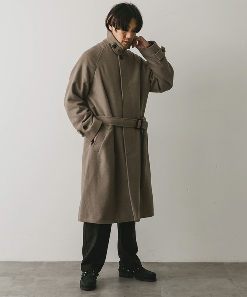 セール】ウールメルトンステンカラーコート（ステンカラーコート