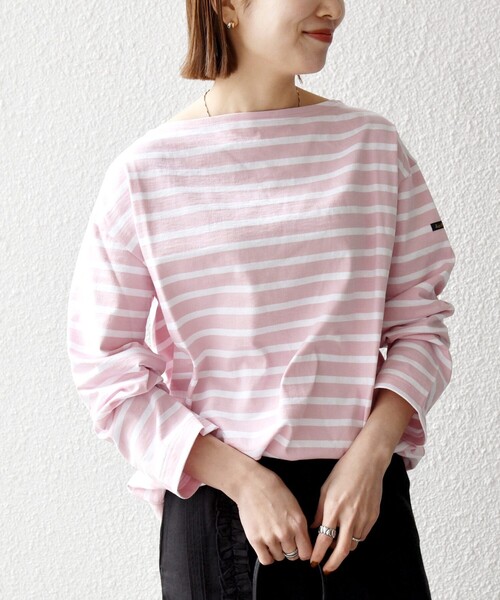 Le minor:〈洗濯機可能〉ボーダー ロング スリーブ TEE（Tシャツ