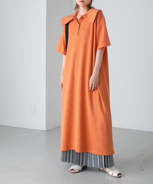 forksy.】ワッフルビッグカラーポロワンピース forksy.│MONO-MART