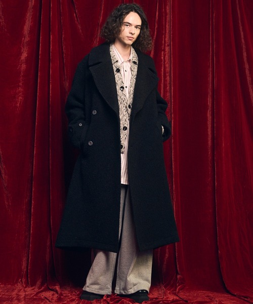 UNISEX》Slub Yarn Prime-Over Collared Cardigan/スラブヤーン