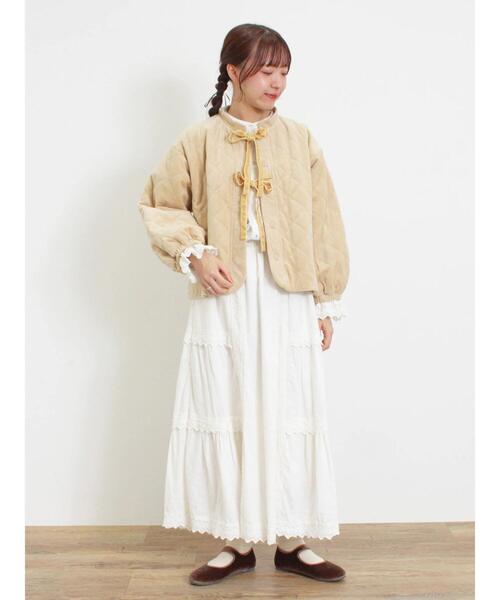 Samansa Mos2（サマンサ モスモス）の「ベロア中綿キルトジャケット