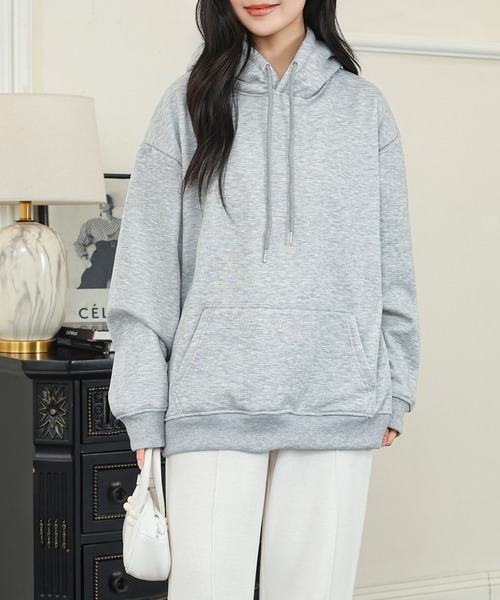 セール】裏起毛 フード付き 長袖 スウェット プルオーバー（パーカー