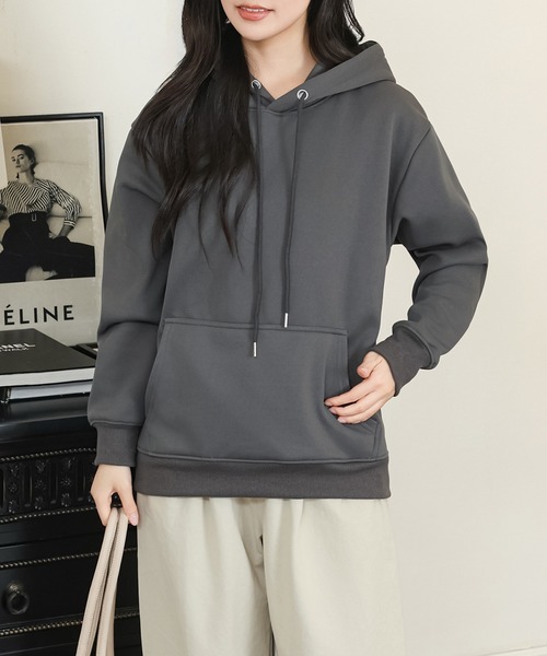 セール】裏起毛 フード付き 長袖 スウェット プルオーバー（パーカー